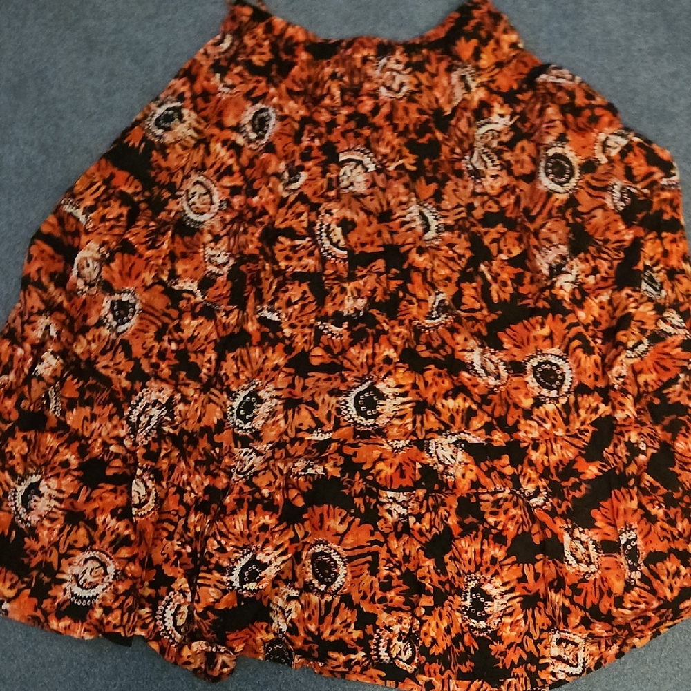 Floral red and Black Women's Skirt